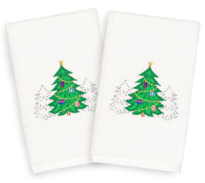 Linum Home Textiles Christmas Three Trees 2-Piece Hand Towels