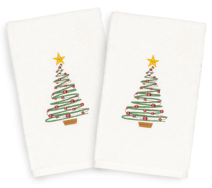 Linum Home Textiles Christmas Tree 2-Piece HandTowels