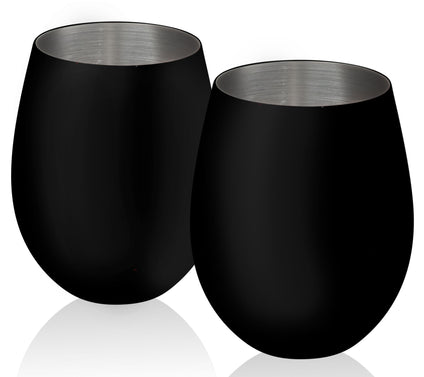 Artland Colton Set of 2 Chalkable Stemless Wine Glasses