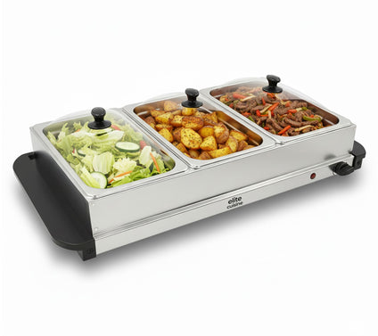 Elite Platinum 3-Tray Stainless Steel Electricuffet Server