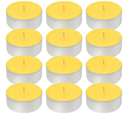 LumaBase Extra-Large Citronella Tea Light Candles - Set of 12