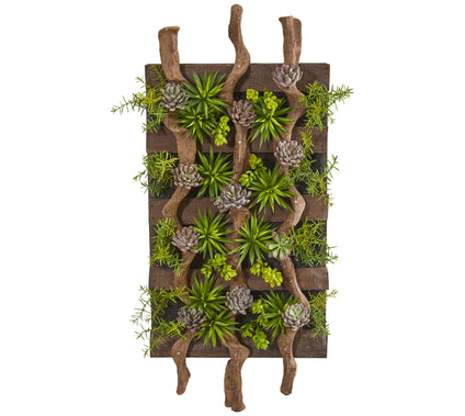 Mixed Succulent Living Wall by Nearly Natural