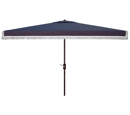 Milan Fringe 6.5" x 10' Rectangular Crank Umbrella by Safavie