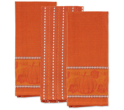 Design Imports Set of 3 Harvest Kitchen Towels
