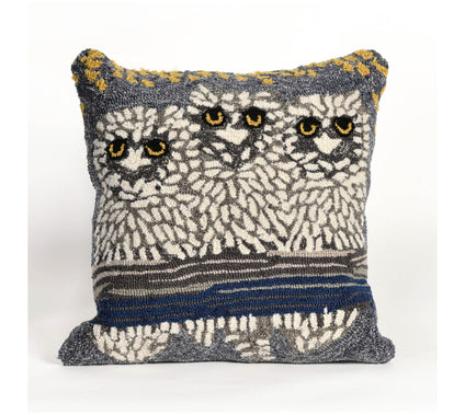 Lush Decor Frontporch Owls Pillow Night 18" Square