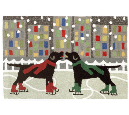 Lush Decor Fro ntporch Holiday Ice Dogs Rug M ulti 20"X30"