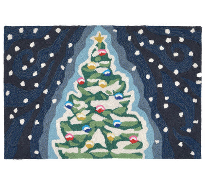 Lush Decor Frontporch Xmas Tree Rug Midnight 20" x 30"