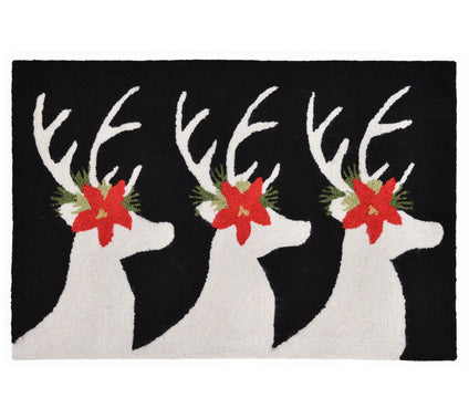 Lush Decor Frontporch Reindeer Rug Black 24" x36"
