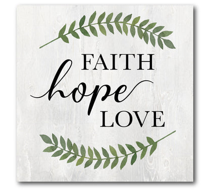 Courtside Market Faith Hope Love 16x16 Canvas Wall Art
