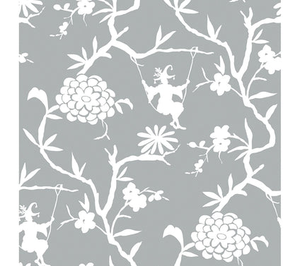 NextWall Chinoiserie Silhouette Peel and StickWallpaper Roll