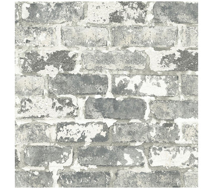 NextWall Weathered Brick Peel and Stick Wallpaper Roll