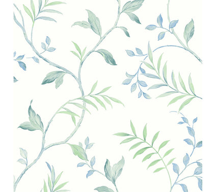 NextWall Watercolor Leaf Trail Peel and Stick Wallpaper Roll
