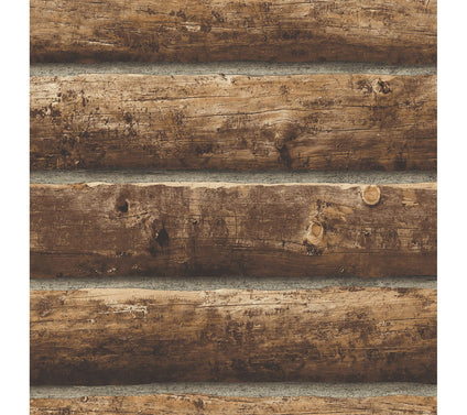NextWall Log Cabin Peel and Stick Wallpaper Roll