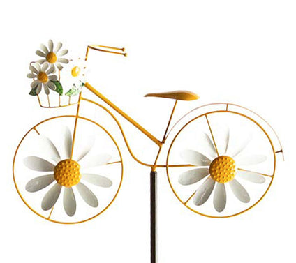 Evergreen Metal Bicycle Spinner Garden Stake