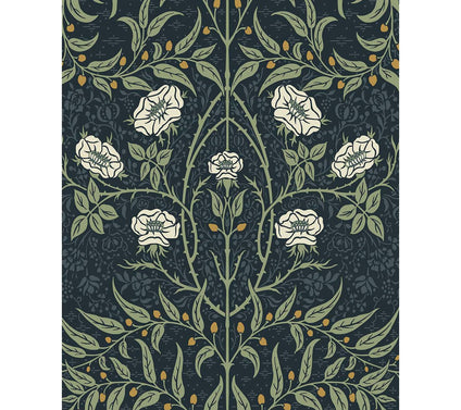 NextWall Stenciled Floral Vintage Peel and Stick Wallpaper