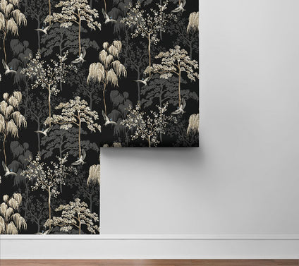 NextWall Bird Garden Peel and Stick Wallpaper