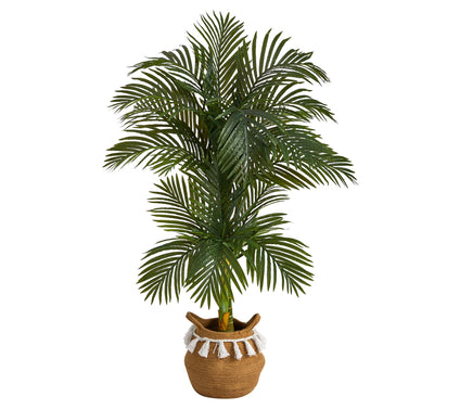 Nearly Natural 5-ft Artificial Double Stalk Palm Tree