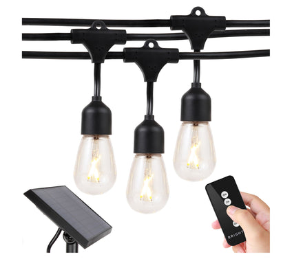 Brightech Ambience Solar LED 27Ft Hanging Remote String Lights