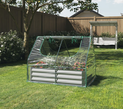 Home-Complete Raised Garden Bed with Removablereen House