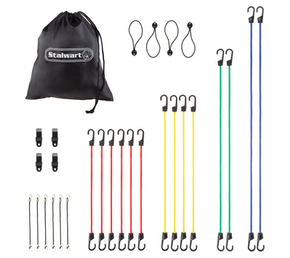 Stalwart 28 PC Bungee Cord Set Assortment of 5Sizes