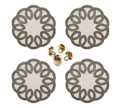 MacKenzie- Childs 4 Placemats and Set of 4 Napkin Rings