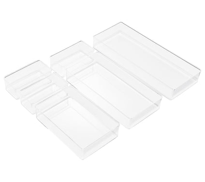 Sorbus Clear Of fice Drawer Org anizer 6-Piece Set