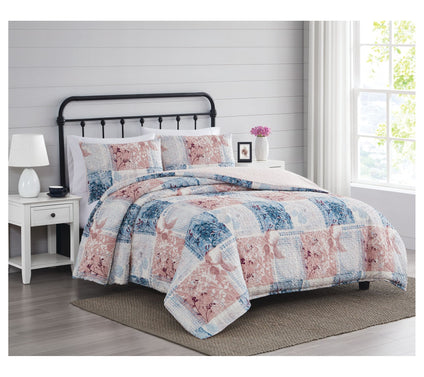 Cannon Textured Lotte Patchwork King 3pc Duvetover Set