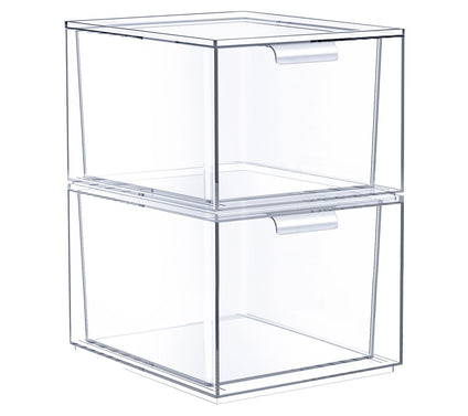 Sorbus 2 Pack Makeup Organizer - Clear Stackable Drawers