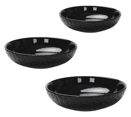 Temp-tations Carved Willow Set of 3 Shallow Nesting Bowl Set