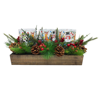Temp-tations Holiday Hurricane Centerpiece with Greens