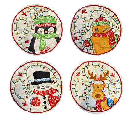 Temp-tations Holiday S/4 14" Placemats with Beaded Embellishments