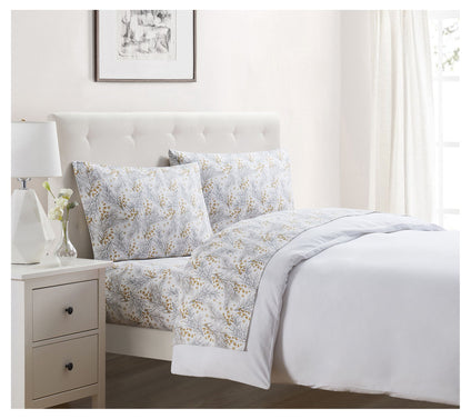 Tahari Home Pine Cotton Flannel Sheet Set, Full