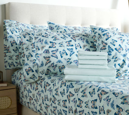 Home Reflections 2pk Double Brushed Sheet Sets with Extra Cases