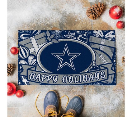 Evergreen NFL Team Holiday PVC Doormat