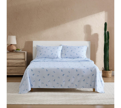 Wrangler Cowboy Pinstripe Blue King MicrofiberSheet Set