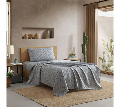 Wrangler Steer Skulls Grey TwinXL Microfiber Sheet Set
