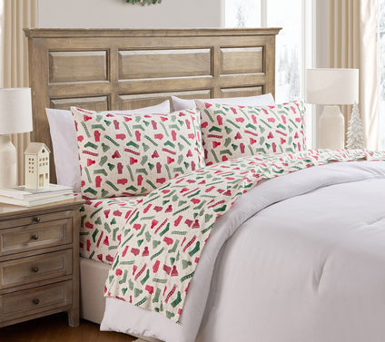 Hallmark Winters Cotton Flannel Bed Sheet Set,Twin