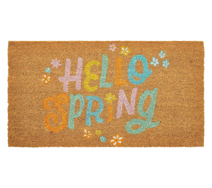 Hallmark Multi Hello Spring Outdoor Coir Doormat, 18" x 30"