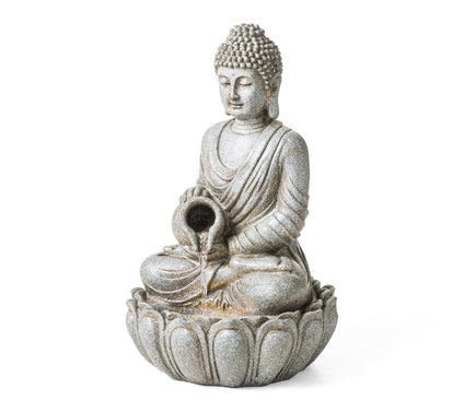 Glitzhome 20.5"H Zen Style Meditating Buddha Statue Fountain