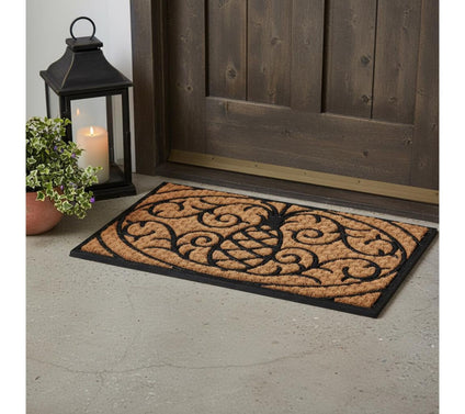 HomeRoots 18" X 30" Black Rubber Pineapple Outdoor Door Mat