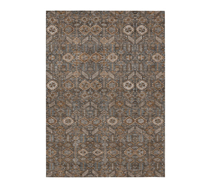 HomeRoots 5' X 8' Chocolate Tribal Washable Outdoor Rug