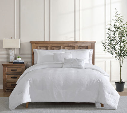 Tahari Home Blanca 5-Pc Jacquard Geometric Comforter Set, King