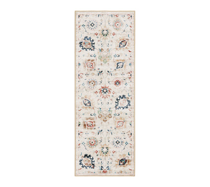 Everwash Haven Damask Floral 2x7 Washable Runner Rug