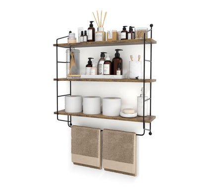 Sorbus 3-Tier Floating Bathroom Shelves for Wall, Wood Storage