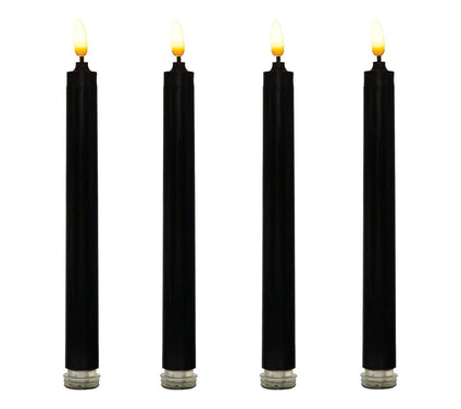 LumaBase Battery-Operated 3D Wick Flame Taper Candles Set