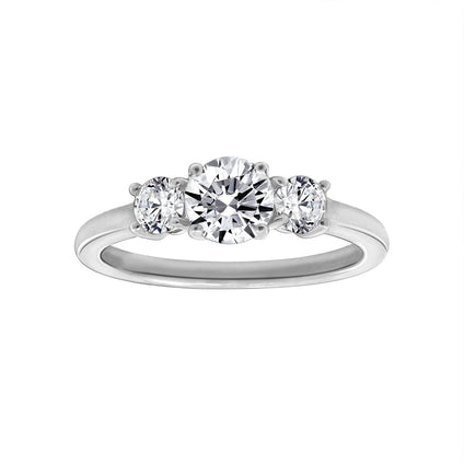 Diamonique 1.50 cttw 3 Stone Ring, Platinum Clad