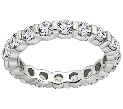 Diamonique 1.90 cttw Eternity Band Ring, Platinum Clad