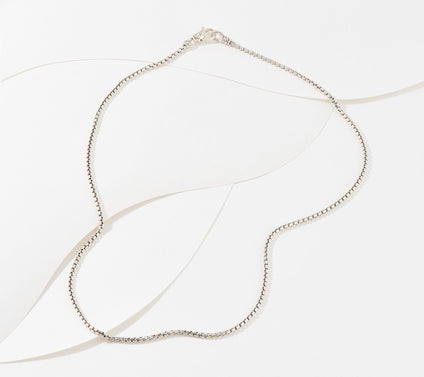 JAI Sterling Silver 2.7mm Box Chain 18" Necklace, 13.20g