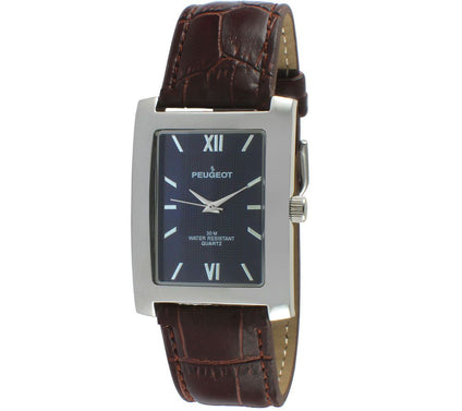 Peugeot Men's Blue Dial Leather Watch