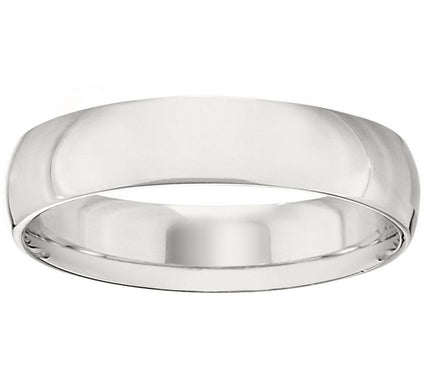 Men's 14K White Gold 5mm Half Round Wedding Band
